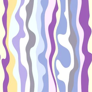 Abstract vector seamless pattern with waving curling lines. Stock Illustration