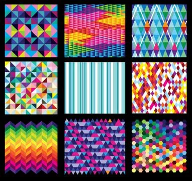 Abstract vector seamless patterns Stock Illustration