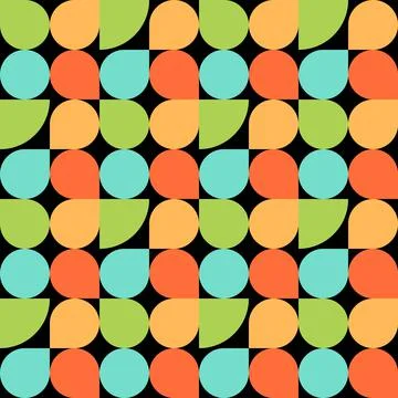 Abstract vector seamless pop art pattern. Colorful disco ornament Stock Illustration