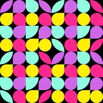 Abstract vector seamless pop art pattern. Colorful disco ornament Stock Illustration