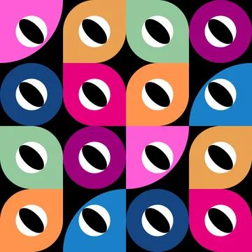 Abstract vector seamless pop art pattern. Colorful disco ornament Stock Illustration