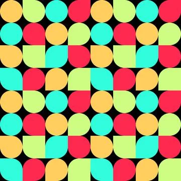 Abstract vector seamless pop art pattern. Colorful disco ornament 库存插图