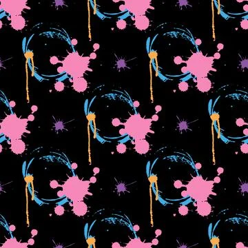 Abstract vector Seamless splatter paint background pattern Stock Illustration
