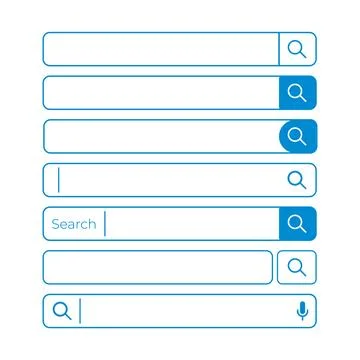 Abstract Vector Search Bar Line Icons Pack Design Template Stock Illustration