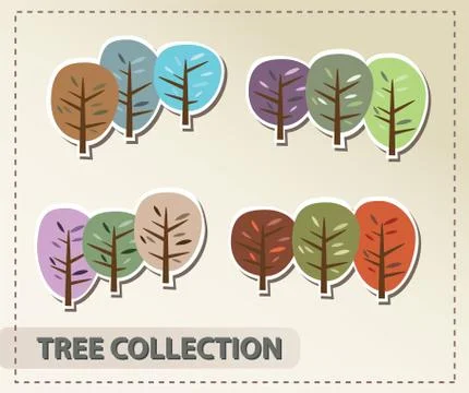 Abstract vector seasonal trees Stock Illustration