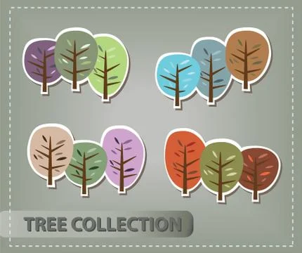 Abstract vector seasonal trees Stock Illustration