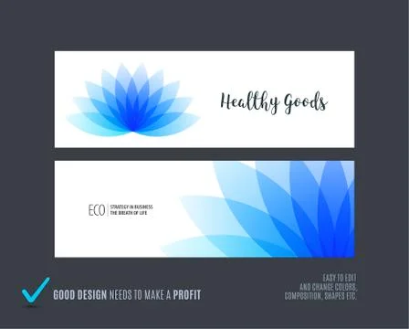 Abstract vector set of horizontal website banners with colourful flowers Stock Illustration