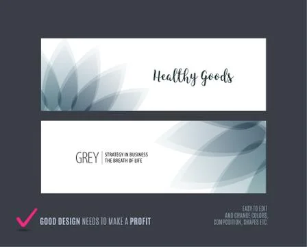 Abstract vector set of horizontal website banners with colourful flowers Stock Illustration