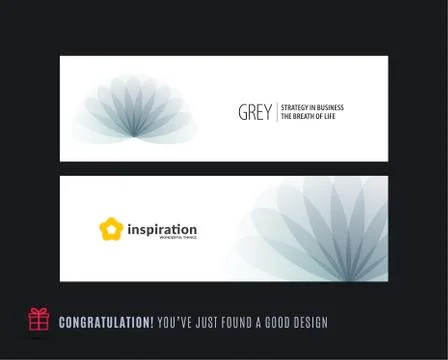 Abstract vector set of horizontal website banners with colourful flowers Stock Illustration