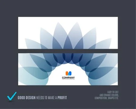 Abstract vector set of horizontal website banners with colourful flowers Stock Illustration