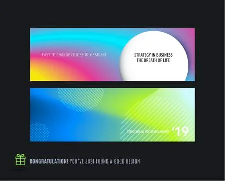 Abstract vector set of horizontal website banners with colourful flowers Stock Illustration