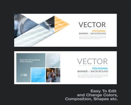 Abstract vector set of modern horizontal website banners with co Stock Illustration