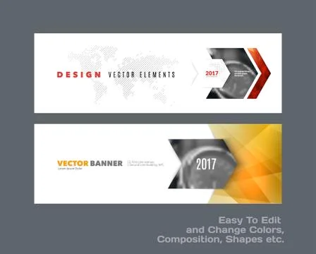 Abstract vector set of modern horizontal website banners with co Illustrazione stock