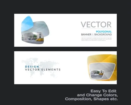 Abstract vector set of modern horizontal website banners with colourful soft Stock-Illustration