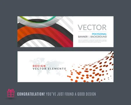 Abstract vector set of modern horizontal website banners with colourful soft Stock Illustration