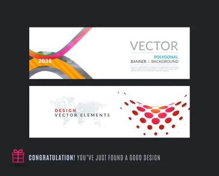 Abstract vector set of modern horizontal website banners with colourful soft Stock Illustration