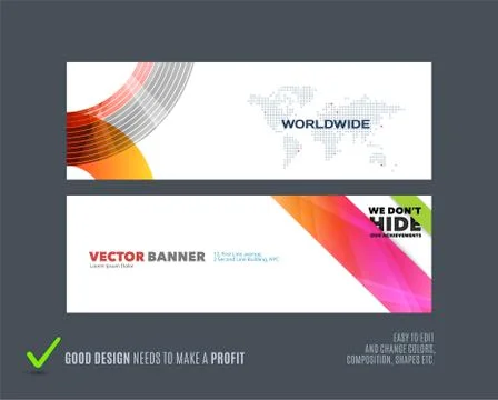 Abstract vector set of modern horizontal website banners Stock-Illustration