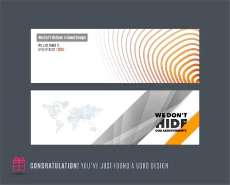 Abstract vector set of modern horizontal website banners Stock Illustration