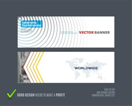 Abstract vector set of modern horizontal website banners Stock Illustration