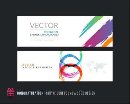Abstract vector set of modern horizontal website banners Stock Illustration
