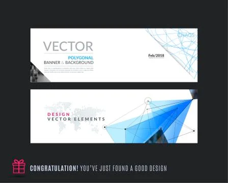 Abstract vector set of modern horizontal website banners Stock Illustration