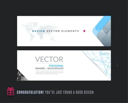Abstract vector set of modern horizontal website banners Stock Illustration