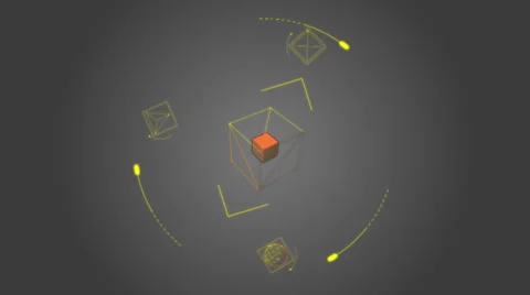 Abstract vector shape with a cube Stock Footage 24226849