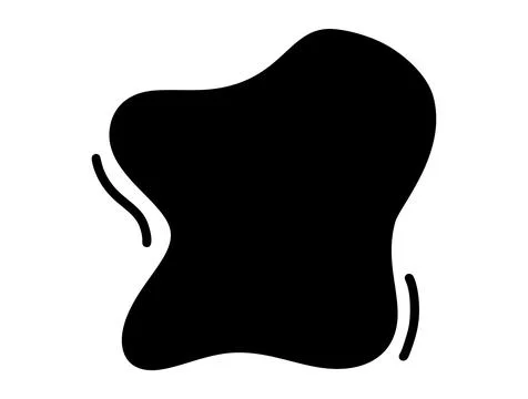Abstract vector shapeless black liquid form on white background, creating a.. Иллюстрация