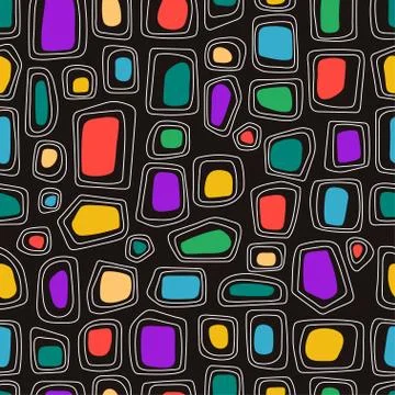 Abstract vector shapes on the black background Stock Illustration