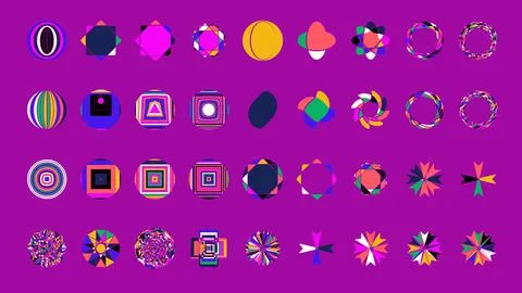 Abstract vector shapes collection of bold graphics elements and simple forms. 스톡 일러스트