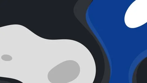 Abstract vector shapes with flowing curves in dark gray, black, light gray, a Stock Illustration