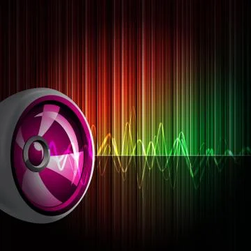 Abstract vector shiny background with speaker. 스톡 일러스트