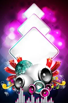 Abstract vector shiny background with speakers Stock Illustration