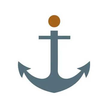 Abstract Vector Ship Anchor Icon or Logo Design Template Stock Illustration