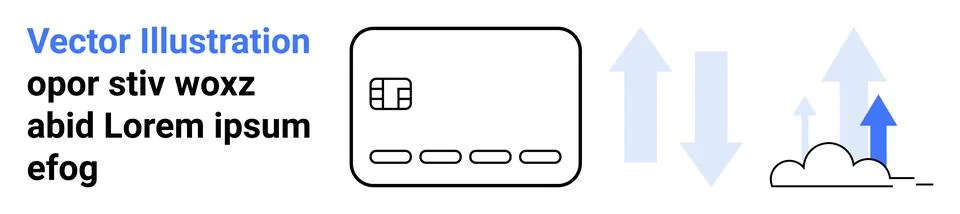 Abstract Vector Showing Circuit Board, Text Elements, and Upward Arrows Nex.. イラスト素材