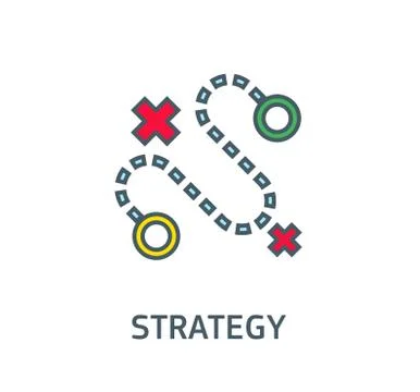 Abstract vector sign the dotted line strategy goal  business Stock Illustration