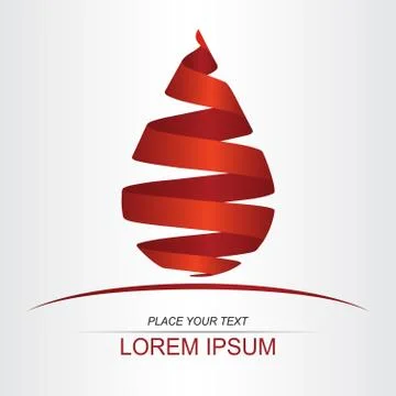 Abstract vector sign in drop and ribbon shape. Stock Illustration