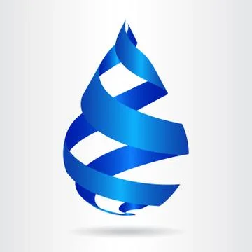 Abstract vector sign in drop and ribbon shape. 库存插图