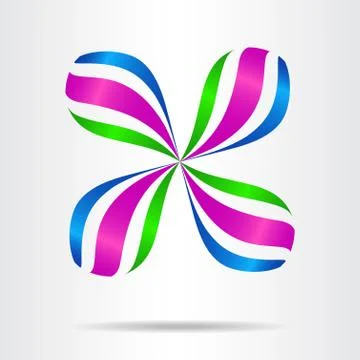 Abstract vector sign in drop and ribbon shape. Stock Illustration