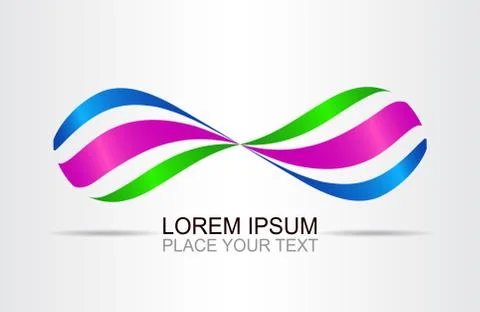 Abstract vector sign in drop and ribbon shape. Stock Illustration