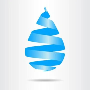 Abstract vector sign in drop and ribbon shape. Stock Illustration