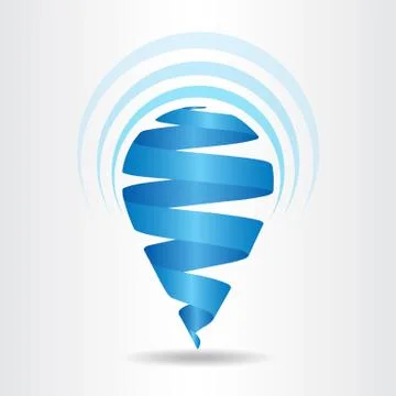 Abstract vector sign in drop and ribbon shape. Stock Illustration