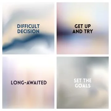 Abstract vector silvery gray white blurred background set Stock Illustration
