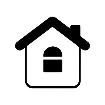 Abstract Vector Simple black and white house Icon or Logo Design Template Stock Illustration