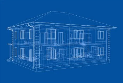 Abstract vector sketch of a house Stock Illustration