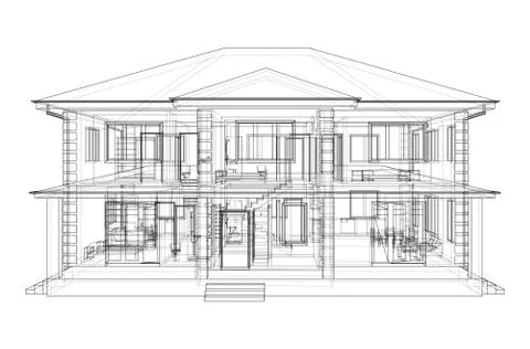 Abstract vector sketch of a house Stock Illustration