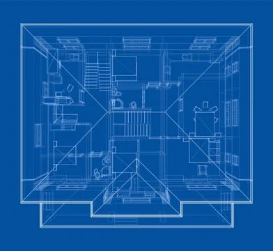 Abstract vector sketch of a house 스톡 일러스트