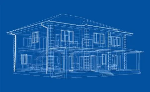Abstract vector sketch of a house Stock Illustration