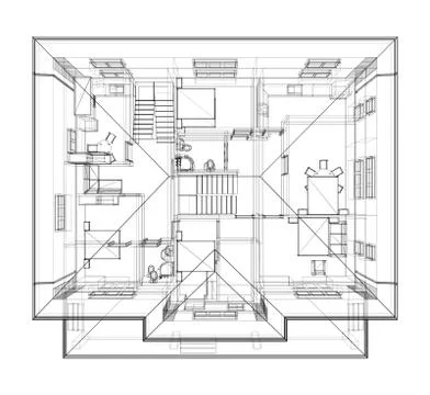 Abstract vector sketch of a house 스톡 일러스트