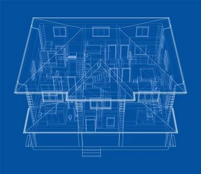 Abstract vector sketch of a house 스톡 일러스트